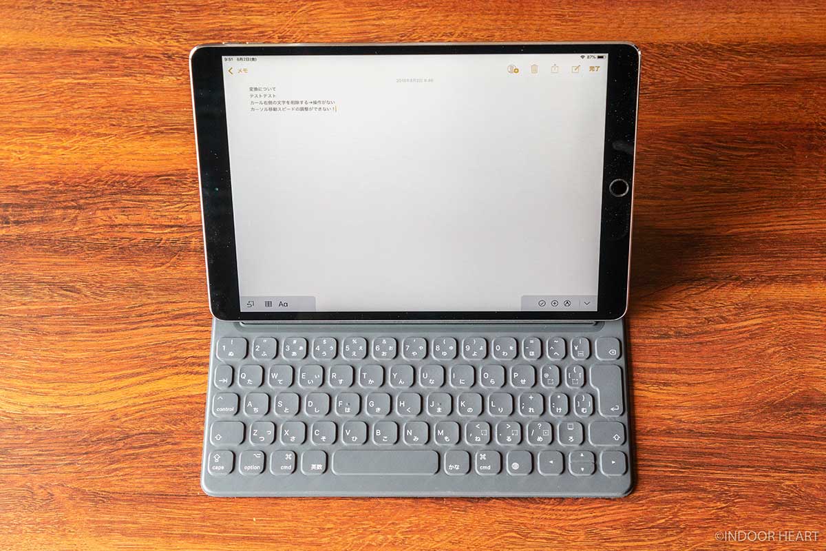 iPad Pro/Air 10.5インチ用の「Smart Keyboard」。装着時の重さ、打鍵 
