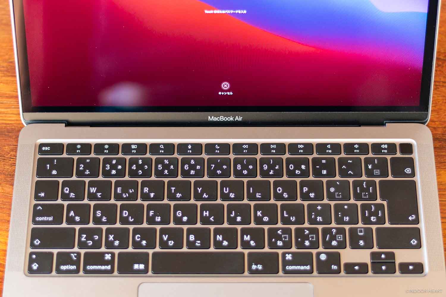 M1チップMacBookAirのキーボード