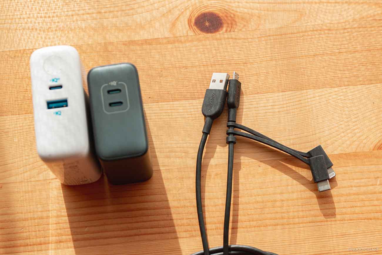 USB-Aで使える3in1ケーブルが便利