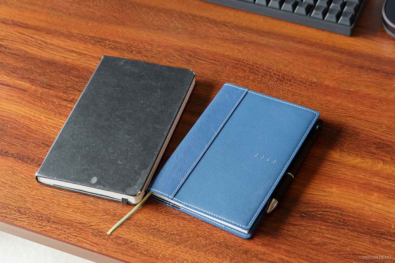 B6版の手帳とモレスキンのラージサイズ