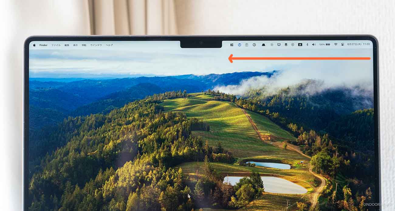 14インチMacBook Proのメニューバー