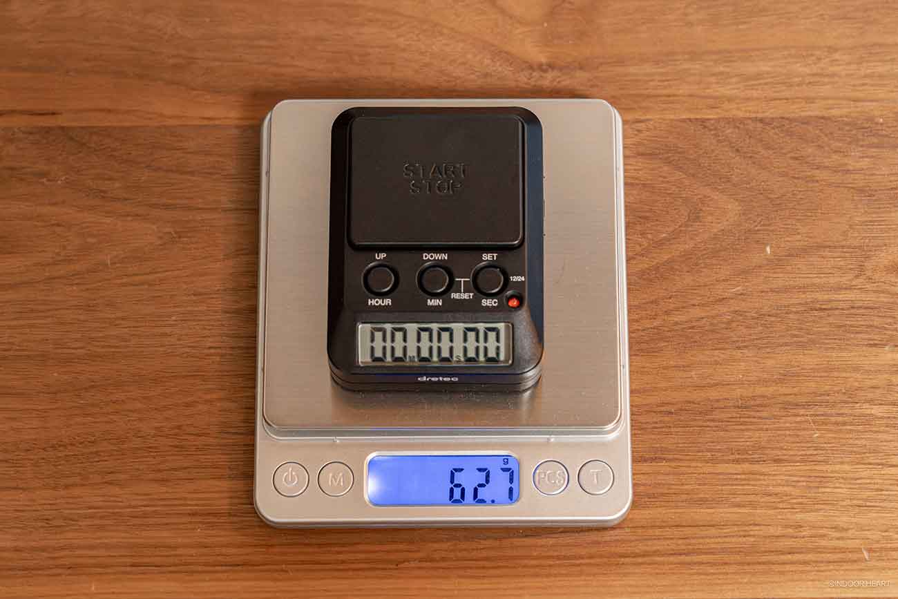 ドリテック「T-587BK」の重量は約63g