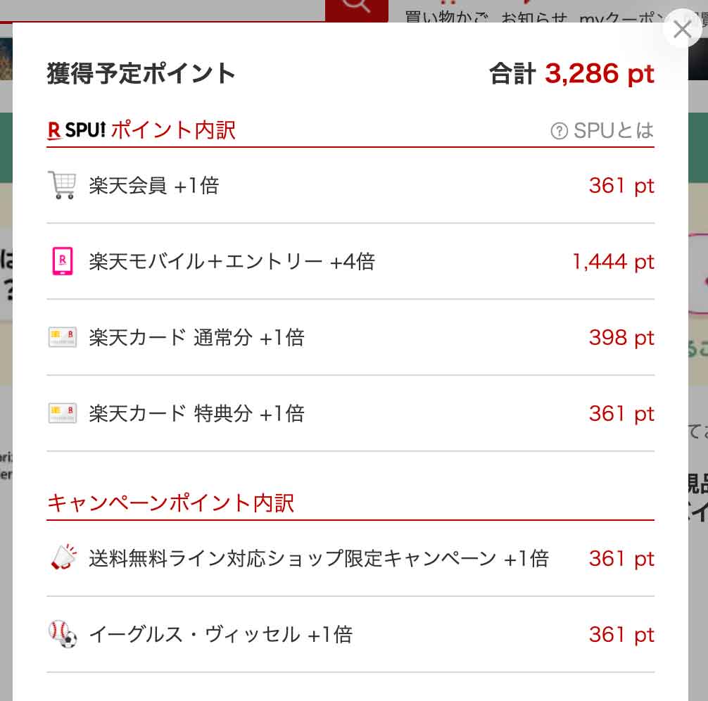 AirPods Pro 3購入時の楽天ポイントの内訳