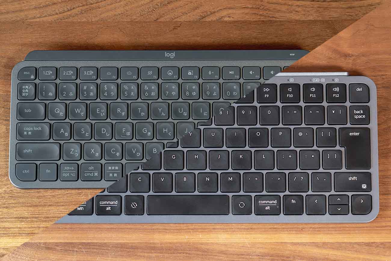 「MX KEYS mini」と「Keychron B1 Pro」のスペック比較