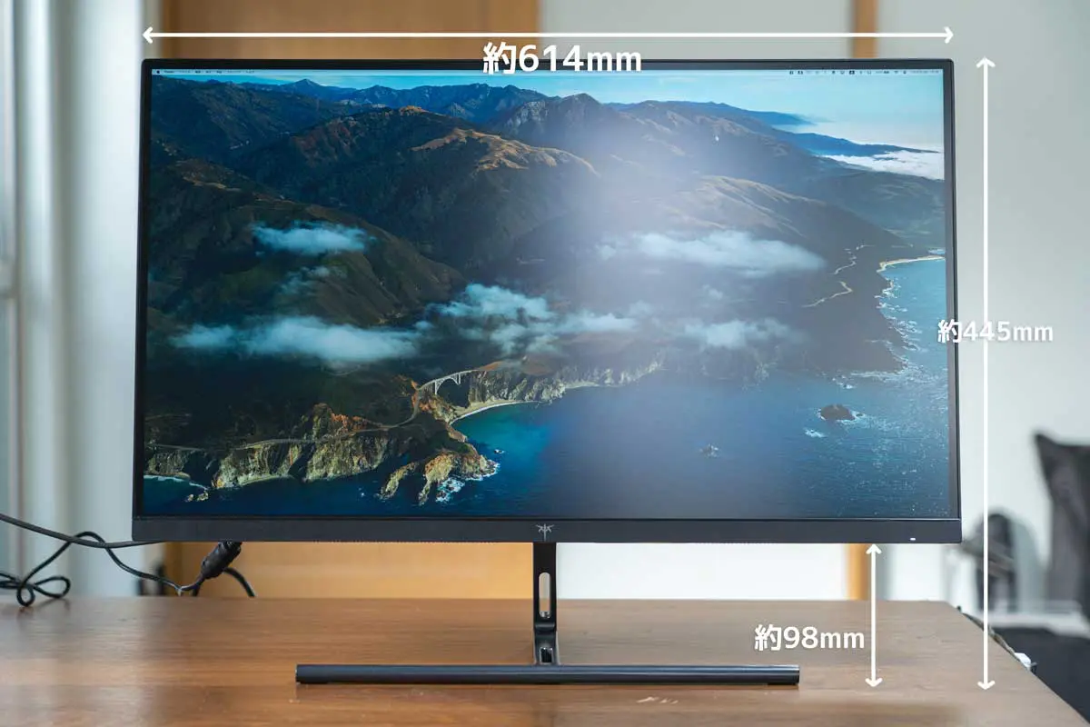 KTCの27インチ5Kモニター「H27P3」のサイズ感