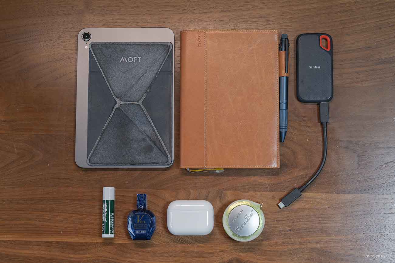 キングジム「ツールスタンド デスク」のオモテ面に入れているガジェット類