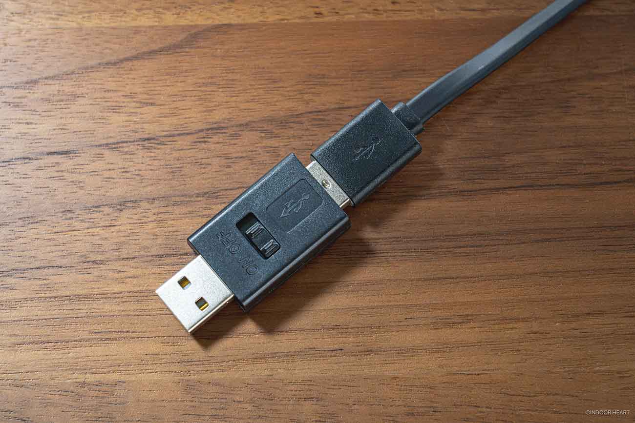 電源スイッチつきUSBアダプタ